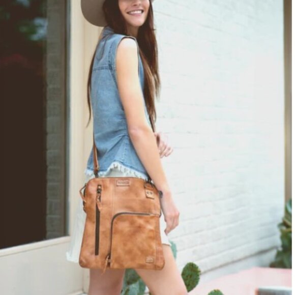 BedStu Tan Rustic Aiken Crossbody Bag - Picture 2 of 9